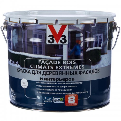Краска для деревянных фасадов и интерьеров V33 "Climats Extrimes" 9л