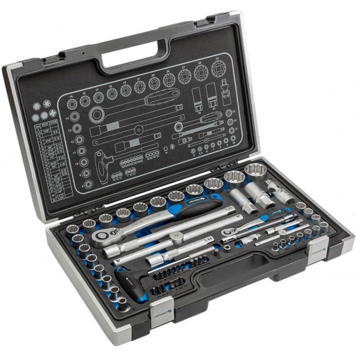 HOEGERT Набор инструментов 60 шт., 1/4", 1/2"