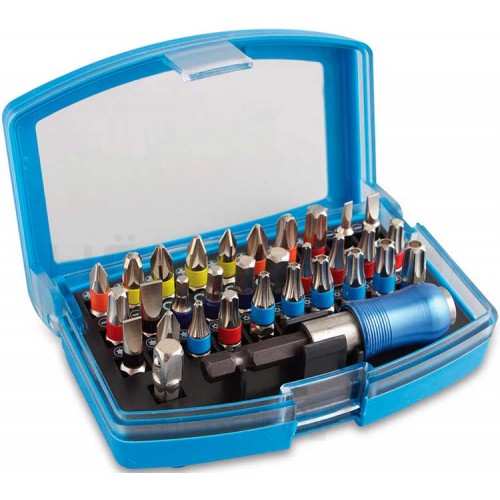 HOEGERT Набор бит с битодержателем 1/4", SL, PH, PZ, HEX, Torx, Torx c отверстием, 32 шт.