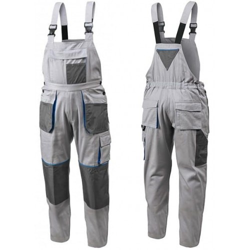 HOEGERT TECHNIK - рабочий полукомбинезон серый, 100% хлопок
