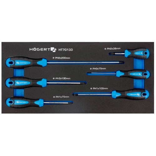 HOEGERT Набор отверток PH 6 шт., ложемент EVA