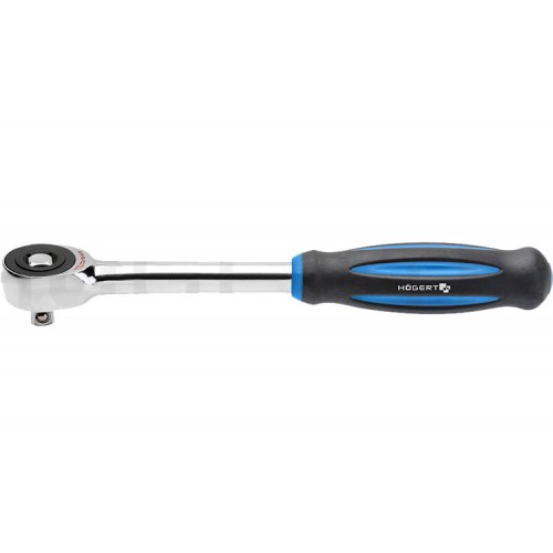 HOEGERT Трещотка с поворотной рукояткой, 1/4", 60 зубцов