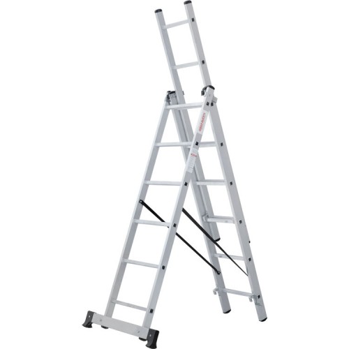 Лестница алюминиевая трёхсекционная 6*3 ступеней NV 1230 артикул 1230306 Новая высота