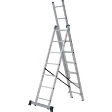 Лестница алюминиевая трёхсекционная 7*3 ступеней NV 1230 артикул 1230307 Новая высота