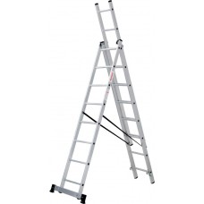 Лестница алюминиевая трёхсекционная 8*3 ступеней NV 1230 артикул 1230308 Новая высота