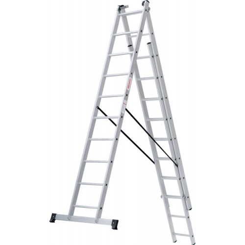 Лестница алюминиевая трёхсекционная 10*3 ступеней NV 1230 артикул 1230310 Новая высота