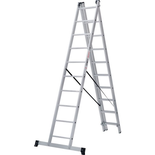 Лестница алюминиевая трёхсекционная 10*3 ступеней NV 1230 артикул 1230310 Новая высота