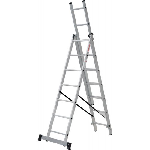 Лестница алюминиевая трёхсекционная 7*3 ступеней NV 2230 артикул 2230307 Новая высота