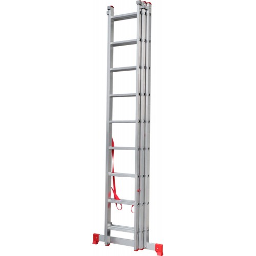 Лестница алюминиевая трёхсекционная 9*3 ступеней NV 2230 артикул 2230309 Новая высота