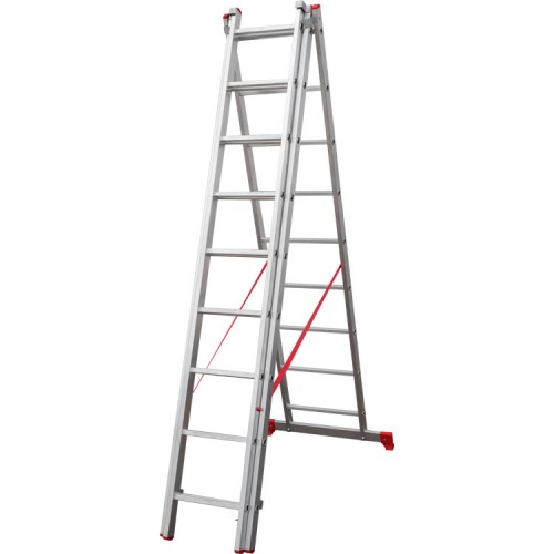 Лестница алюминиевая трёхсекционная 9*3 ступеней NV 2230 артикул 2230309 Новая высота