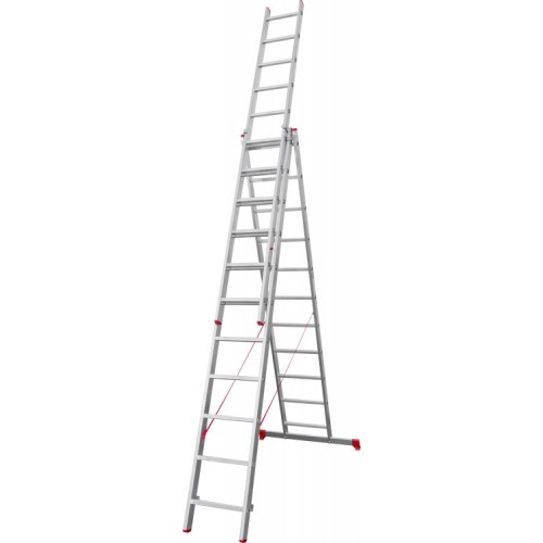 Лестница алюминиевая трёхсекционная 11*3 ступеней NV 2230 артикул 2230311 Новая высота