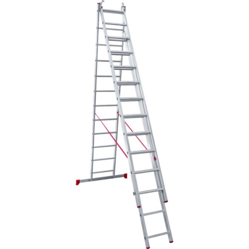 Лестница алюминиевая трёхсекционная 12*3 ступеней NV 2230 артикул 2230312 Новая высота