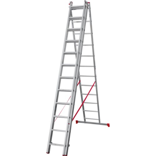 Лестница алюминиевая трёхсекционная 12*3 ступеней NV 2230 артикул 2230312 Новая высота