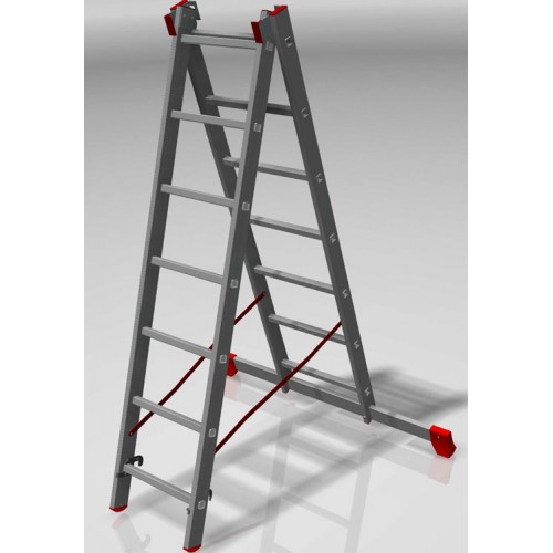 Лестница алюминиевая двухсекционная профессиональная 7*2 ступеней NV 322 артикул 3220207