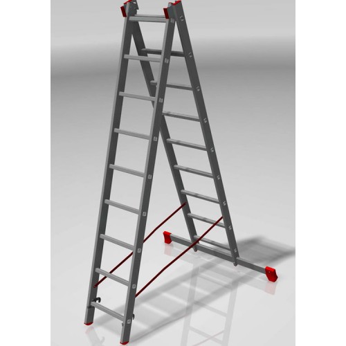 Лестница алюминиевая двухсекционная профессиональная 9*2 ступеней NV 322 артикул 3220209 Новая высота