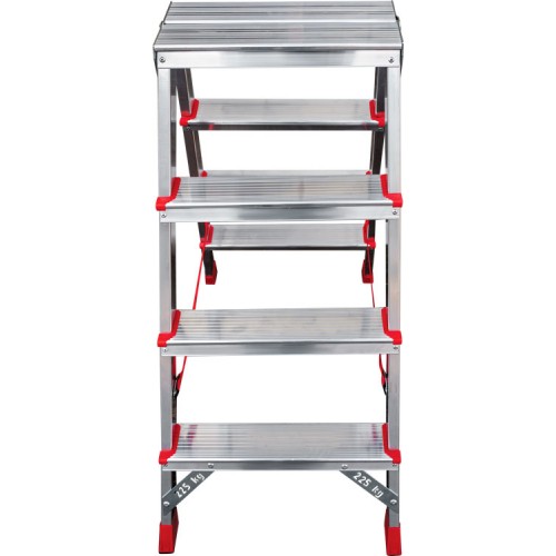 Стремянка алюминиевая двухсторонняя профессиональная 4 ступени NV 3120 артикул 3120204