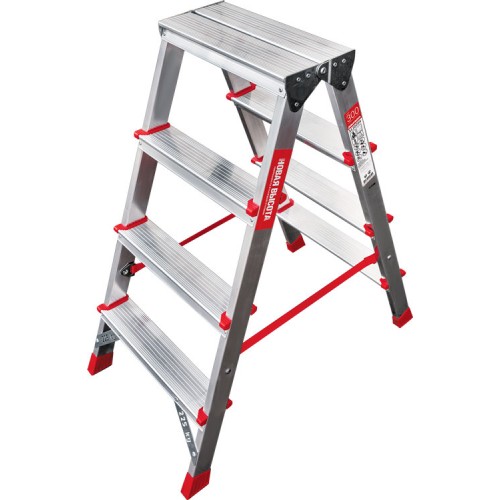 Стремянка алюминиевая двухсторонняя профессиональная 4 ступени NV 3120 артикул 3120204