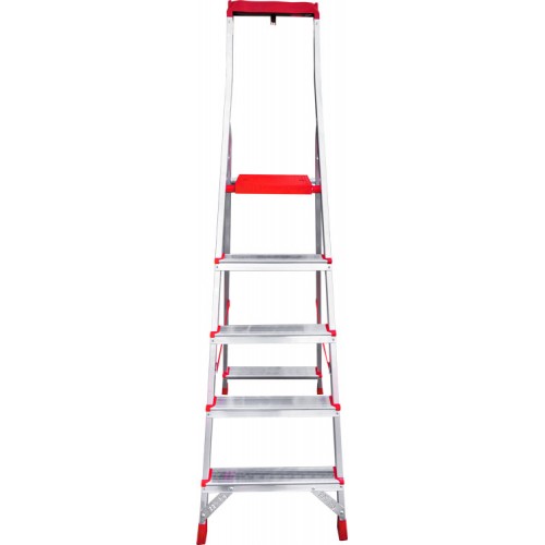 Стремянка алюминиевая 5 ступеней с лотком-органайзером профессиональная NV 3150 артикул 3150105