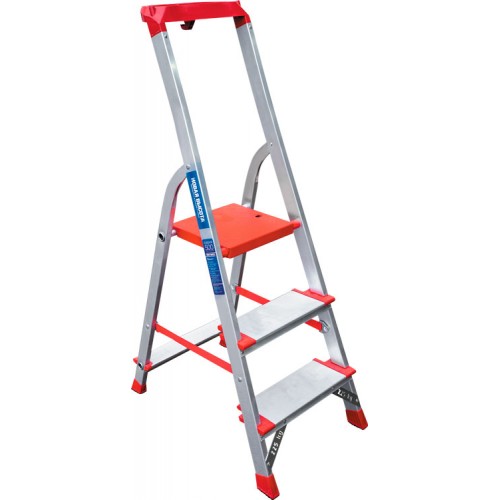 Стремянка алюминиевая с лотком-органайзером индустриальная 3 ступени NV 5150 артикул 5150103