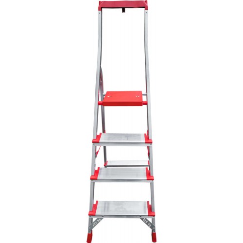Стремянка алюминиевая с лотком-органайзером индустриальная 4 ступени NV 5150 артикул 5150104
