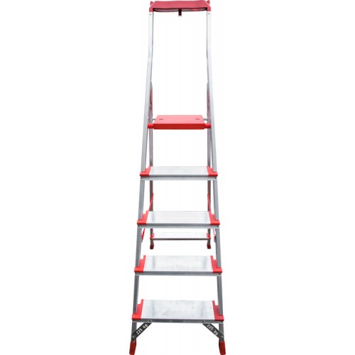 Стремянка алюминиевая с лотком-органайзером индустриальная 5 ступеней NV 5150 артикул 5150105