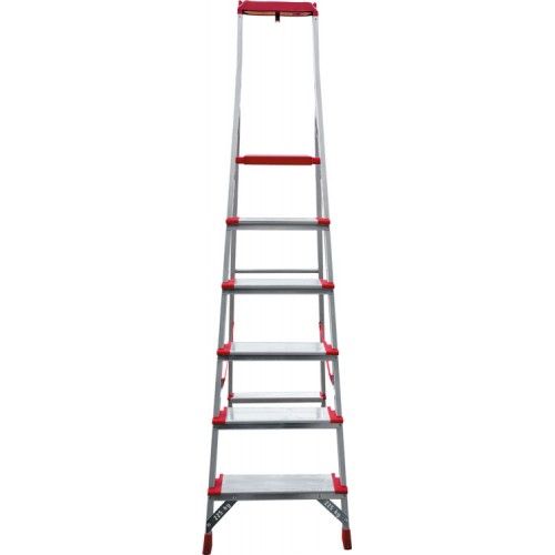 Стремянка алюминиевая с лотком-органайзером индустриальная 6 ступеней NV 5150 артикул 5150106