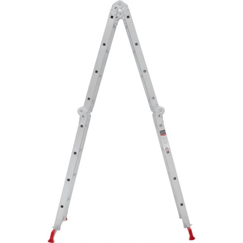 Четырёхсекционная алюминиевая многофункциональная лестница трансформер с помостом NV 2330 артикул 2330404