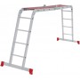 Четырёхсекционная алюминиевая многофункциональная лестница трансформер с помостом NV 2330 артикул 2330404