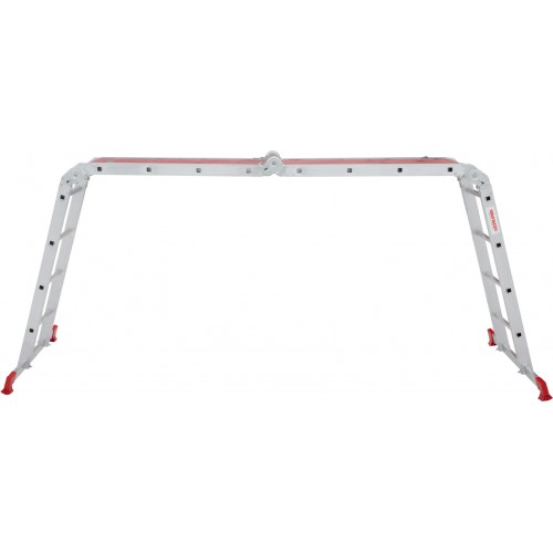 Четырёхсекционная алюминиевая многофункциональная лестница трансформер с помостом NV 2330 артикул 2330404