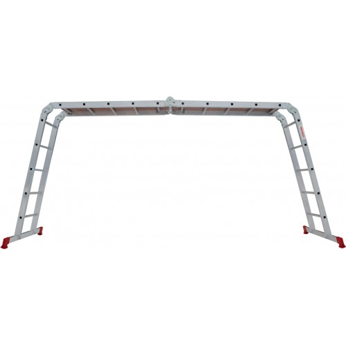 Четырёхсекционная алюминиевая многофункциональная лестница трансформер с помостом NV 2330 артикул 2330405
