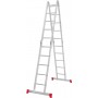 Четырёхсекционная алюминиевая многофункциональная лестница трансформер с помостом NV 2330 артикул 2330405
