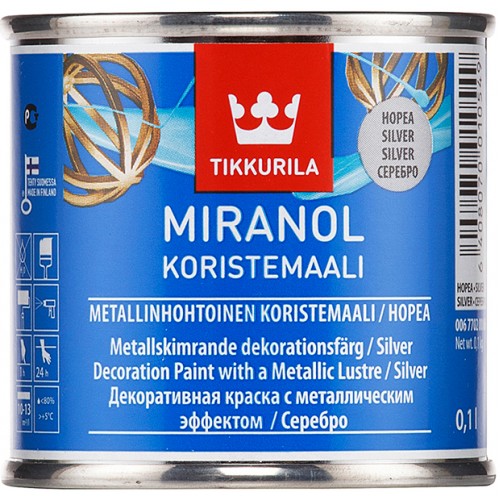 Tikkurila Miranol - декоративная краска, серебро- 0,1л