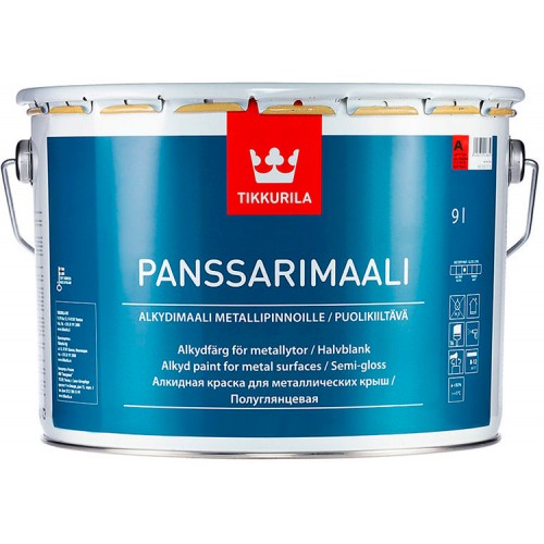 Tikkurila Panssarimaali - алкидная краска для металлических крыш - 9,0л
