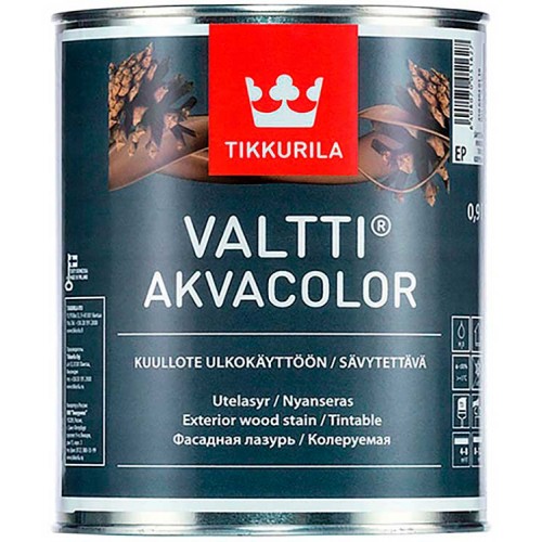 Tikkurila Valtti Akvacolor  - фасадная лазурь для дерева - 0,9л