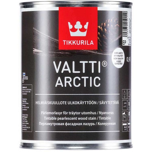 Tikkurila Valtti Arctic  - перламутровая фасадная лазурь для дерева - 0,9л