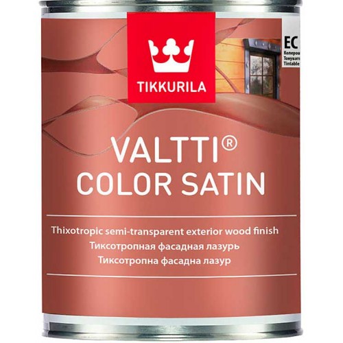 Tikkurila Valtti Color Satin  - лессирующий антисептик для дерева - 0,9л