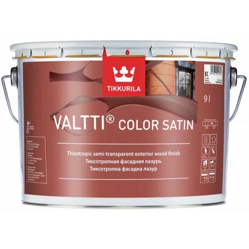 Tikkurila Valtti Color Satin  - лессирующий антисептик для дерева - 9,0л