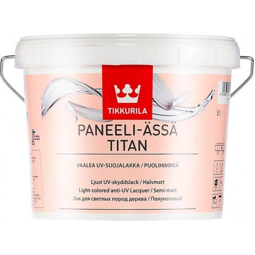 Tikkurila Paneeli Assa Titan  - полуматовый лак для дерева - 3,0л