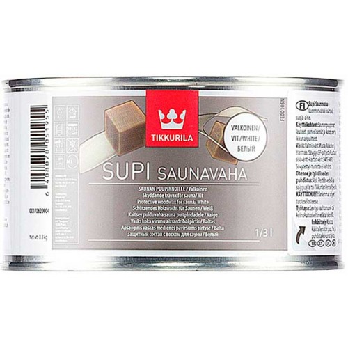 Tikkurila Supi Saunavaha  - защитный воск для дерева, белый - 0,33л