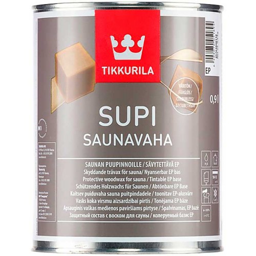 Tikkurila Supi Saunavaha  - защитный воск для дерева, колеруемый - 0.9л