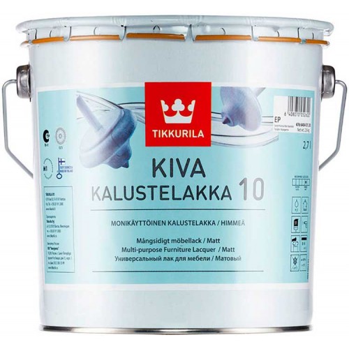 Tikkurila Kiva 10  - матовый акрилатный лак для дерева - 2,7л