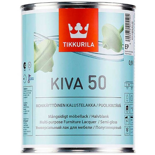 Tikkurila Kiva 50  - полуглянцевый акрилатный лак для дерева - 0,9л