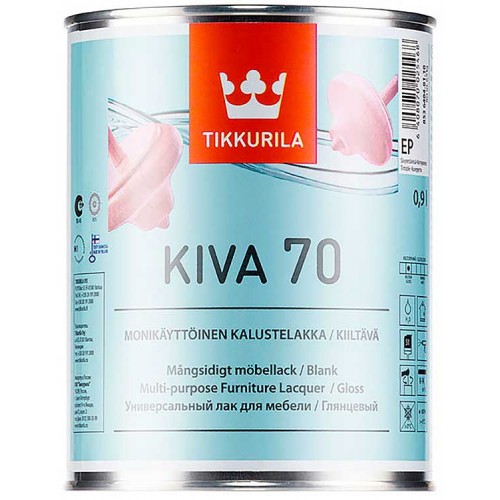 Tikkurila Kiva 70  - глянцевый акрилатный лак для дерева - 0.9л