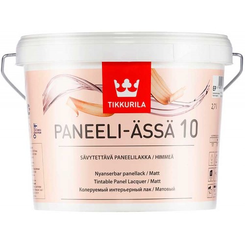 Tikkurila Paneeli Assa 10  - матовый акрилатный лак для дерева - 9,0л