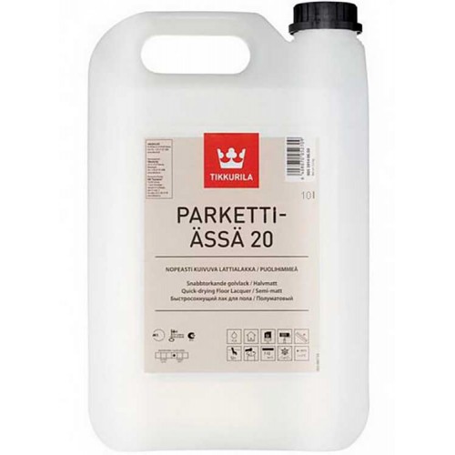 Tikkurila Parketti-Assa 20  - полуматовый полиуретано-акрилатный лак для пола - 10л