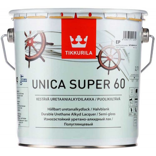 Tikkurila Unica Super  - полуглянцевый уретано-алкидный лак для дерева - 9л