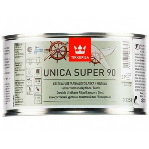 Tikkurila Unica Super  - глянцевый уретано-алкидный лак для дерева - 0.225л