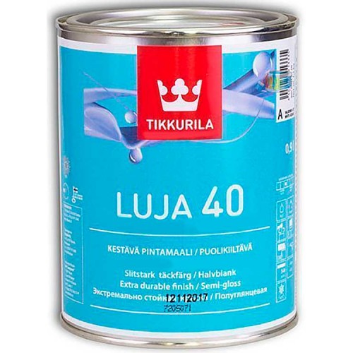 TIKKURILA LUJA 40  - полуглянцевая краска для влажных помещений - 0,9л