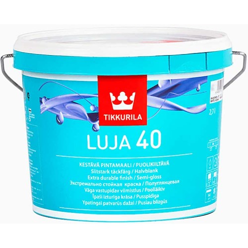 TIKKURILA LUJA 40  - полуглянцевая краска для влажных помещений - 2,7л