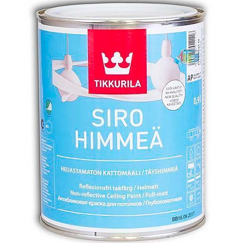 TIKKURILA Siromatt - краска для потолков и стен - 0,9 л